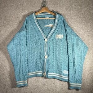 Women's Taylor Swift 1989 Taylor's version baby blue knit cardigan sweater